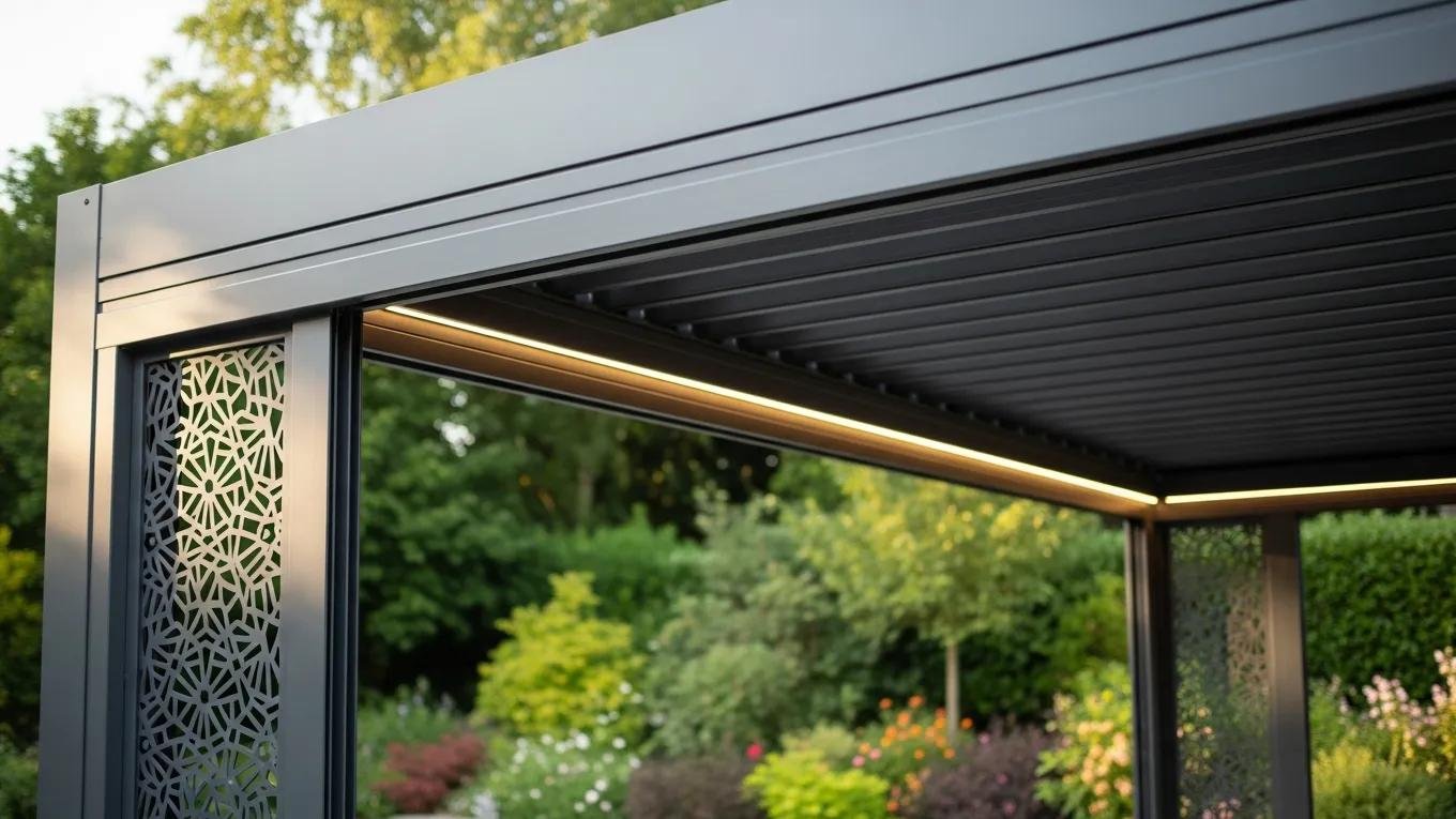 Custom aluminum patio cover highlighting design and durability for outdoor living enhancement