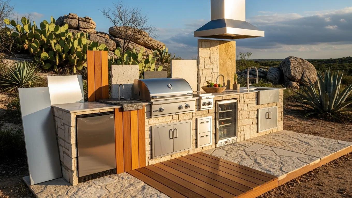 Durable materials and high-quality appliances for outdoor kitchens in Texas