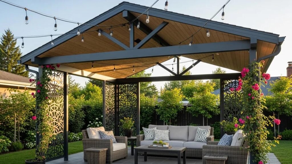 Stylish patio cover enhancing outdoor living space in Tarrant County